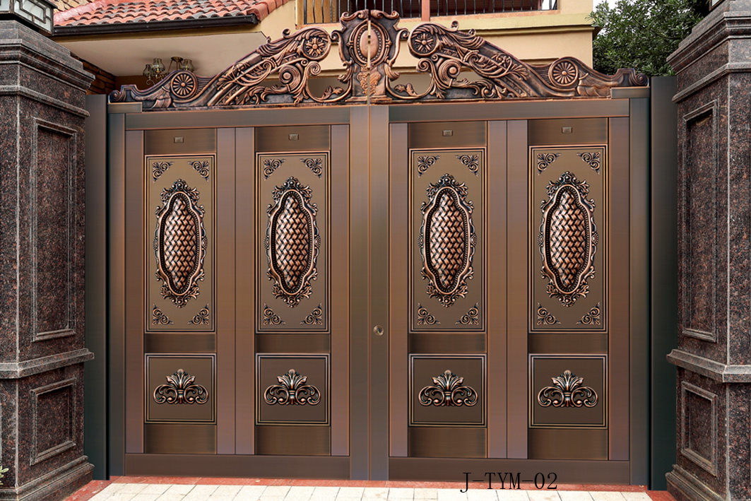 J-TYM-02深圳广州潮州汕头潮阳普宁揭阳别墅对开四开定制紫铜黄铜不锈钢大门